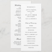 Programme Mariage élégant à l'ancienne en noir et blanc (Devant / Derrière)