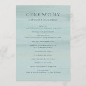 Programme Mariage élégant à l'aquarelle verte moderne (Devant)