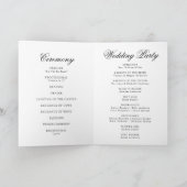 Programme Mariage élégant à monogramme floral noir (Intérieur)
