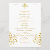 Programme Mariage élégant à motifs damassé or et blanc (Dos)