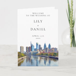 Programme Mariage élégant à Philadelphie à l'aquarelle