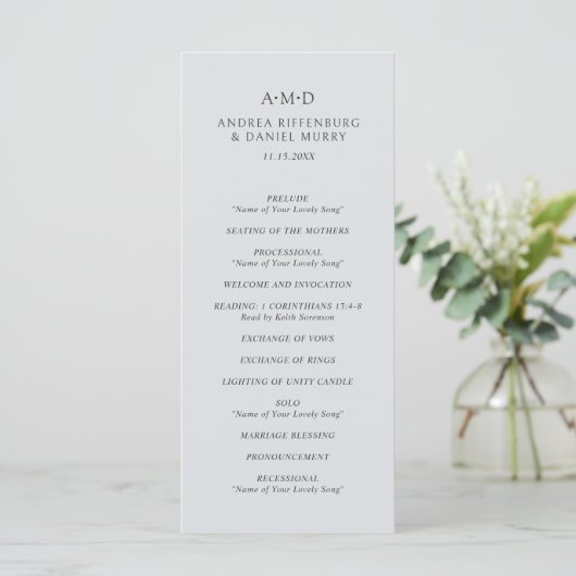 Programme Mariage Élégant Andrea Gray (Debout devant)