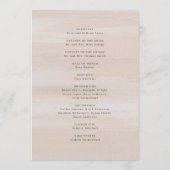 Programme Mariage élégant aquarelle neutre moderne (Dos)