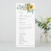 Programme Mariage élégant au tournesol et à l'eucalyptus (Debout devant)