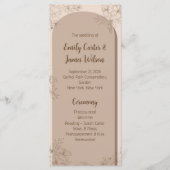 Programme Mariage Élégant aux Fleurs Beige (Devant)