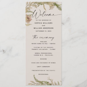Programme Mariage élégant aux fleurs et fougères   Jardin bo