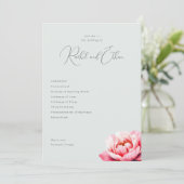 Programme Mariage Élégant aux Pivoines Menthe (Debout devant)