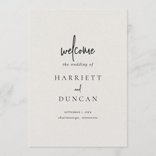 Programme Mariage Élégant Beige Intemporel (Devant)