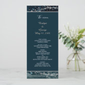 Programme mariage élégant bleu galaxie ciel (Debout devant)