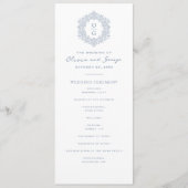Programme Mariage Élégant Bleu Héritage (Devant)