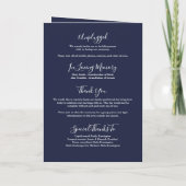 Programme Mariage élégant bleu marine Signature Script (Dos)