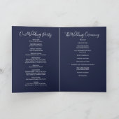Programme Mariage élégant bleu marine Signature Script (Intérieur)