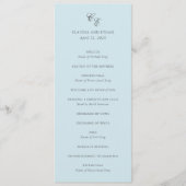 Programme Mariage Élégant Bleu Poudre Monogramme Classique (Devant)