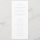 Programme Mariage Élégant Bleu Poussiéreux Propre (Devant)