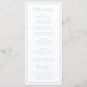 Programme Mariage Élégant Bleu Poussiéreux Traditionnel (Dos)