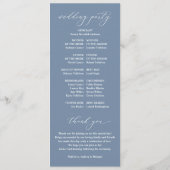 Programme Mariage Élégant Bleu Poussiéreux Vintage Classique (Dos)