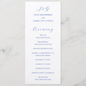 Programme Mariage élégant bleu royal traditionnel (Devant)