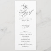 Programme Mariage Élégant Calligraphie Ancienne Fortune (Devant)