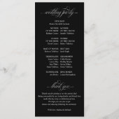 Programme Mariage Élégant Calligraphie Ancienne Fortune (Dos)