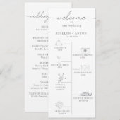 Programme Mariage Élégant Calligraphie Chic Gris Chronologie (Devant / Derrière)