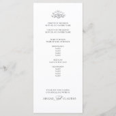 Programme Mariage Élégant Classique Calligraphie Noir & Blan (Dos)
