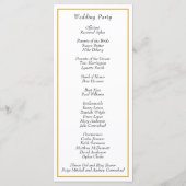 Programme Mariage Élégant Classique Monogramme Doré (Dos)