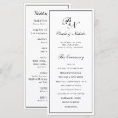 Programme Mariage élégant classique noir et blanc (Devant / Derrière)