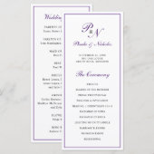 Programme Mariage Élégant Classique Royal Pourpre (Devant / Derrière)