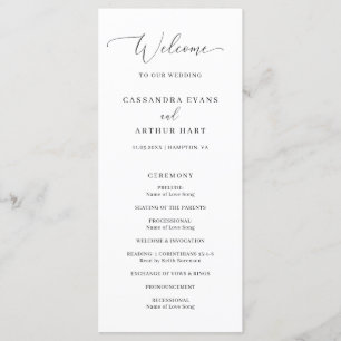 Programme Mariage élégant classique simple