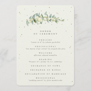 Programme Mariage Élégant Crème Symphorine+Eucalyptus Tige