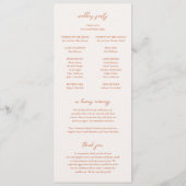 Programme Mariage Élégant Cuivre Traditionnel (Dos)