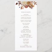 Programme Mariage Élégant d'Automne (Dos)