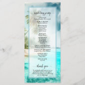 Programme Mariage Élégant de Plage Tropicale avec Palmiers (Dos)
