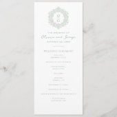 Programme Mariage Élégant de Style Hérité Vert Sauge (Devant)