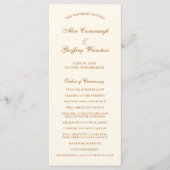 Programme Mariage élégant en cuivre ivoire simple (Devant)