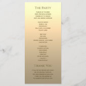 Programme Mariage élégant en or (Dos)
