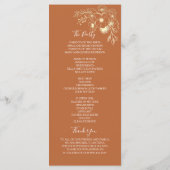 Programme Mariage Élégant en Terracotta et Vert Olive (Dos)