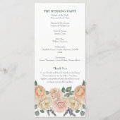 Programme Mariage Élégant Fleur de Pêcher et Treillis Doré (Dos)