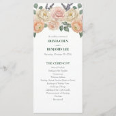 Programme Mariage Élégant Fleur de Pêcher et Treillis Doré (Devant)