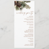 Programme Mariage Élégant Fleurs d'Hiver Pins (Dos)