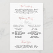 Programme Mariage Élégant Fleurs Rose Tendre (Dos)