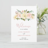Programme Mariage Élégant Fleurs Rose Tendre (Debout devant)