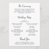 Programme Mariage Élégant Floral Aquarelle Rose (Dos)