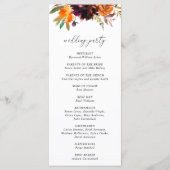 Programme Mariage Élégant Floral Rustique d'Automne (Dos)