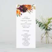 Programme Mariage Élégant Floral Rustique d'Automne (Debout devant)