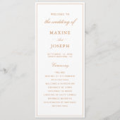 Programme Mariage Élégant Formel Orange Brûlée (Devant)