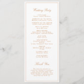 Programme Mariage Élégant Formel Orange Brûlée (Dos)