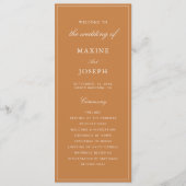 Programme Mariage Élégant Formel Orange Brûlée (Devant)