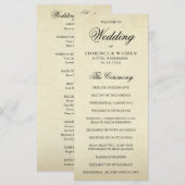 Programme Mariage Élégant Formel Vintage (Devant / Derrière)