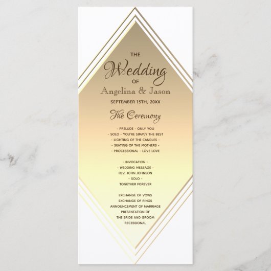 Programme Mariage Élégant Géométrique (Devant)